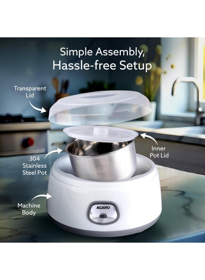 AGARO Classic Portable Yogurt Maker, 1.2L Capacity, Electric, Automatic, Medium (33603) - Image 5